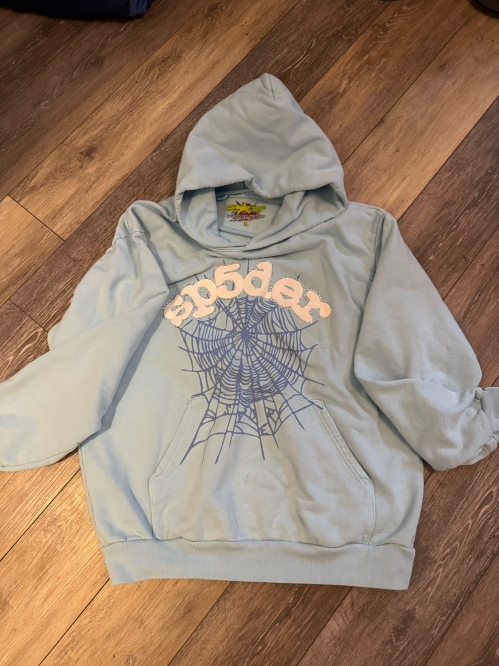 blue spider hoodie, minor to no flaws. spider worldwide. best offer
